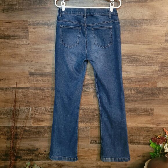 Venus Jeans Size 10 Bootcut Mid Rise Medium Dark Wash Stretch Western Denim - Picture 2 of 10